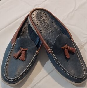 Sperry, Blue & Brown Slip-On Loafers
